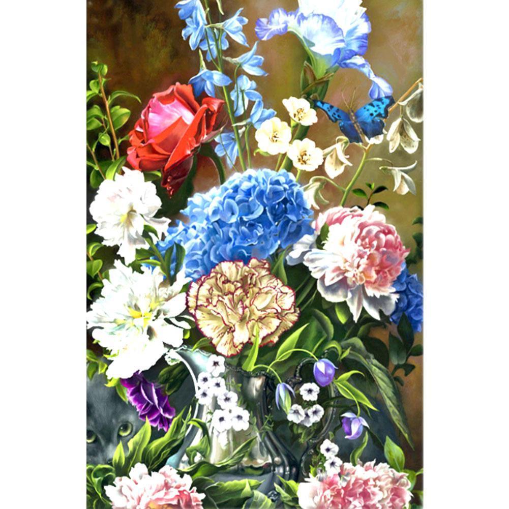Flower 40x30cm(canvas) full Square drill diamond painting