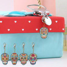 Load image into Gallery viewer, 5pcs DIY Full Drill Special Shaped Diamond Painting Skull Keychains Jewelry
