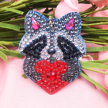 Load image into Gallery viewer, 4pcs DIY Animals Full Drill Special Shaped Diamond Painting Bag Keychains
