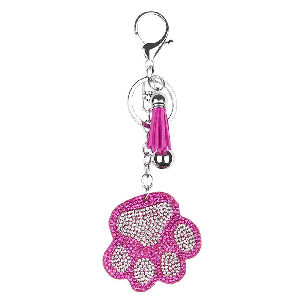 Full Drill Special Shaped Diamond Painting Bear Paw Keychain Bag Pendant