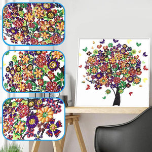 Butterfly Tree 30x30cm(canvas) beautiful special shaped drill diamond painting