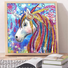 Load image into Gallery viewer, Horse 30x30cm(canvas) beautiful special shaped drill diamond painting
