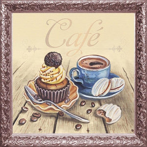 Coffee 30x30cm(canvas) full round drill diamond painting