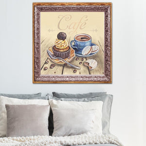 Coffee 30x30cm(canvas) full round drill diamond painting