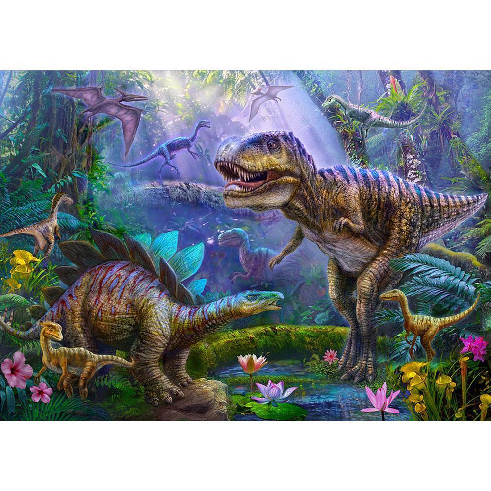 Dinosaur 40x30cm(canvas) full round drill diamond painting