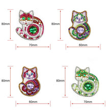 Load image into Gallery viewer, 4pcs DIY Full Drill Special Shaped Diamond Painting Cat Keychain Pendant
