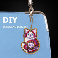 Load image into Gallery viewer, 4pcs DIY Full Drill Special Shaped Diamond Painting Cat Keychain Pendant
