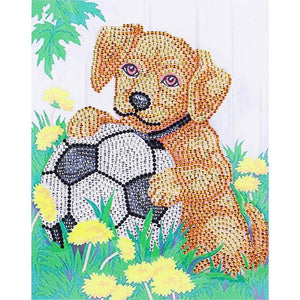 Dog 30x25cm(canvas) beautiful special shaped drill diamond painting