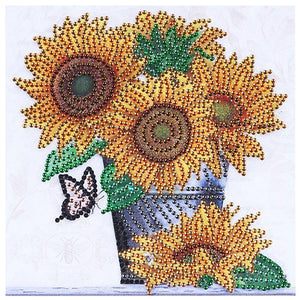 Sunflower 25x30cm(canvas) beautiful special shaped drill diamond painting