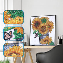 Load image into Gallery viewer, Sunflower 25x30cm(canvas) beautiful special shaped drill diamond painting
