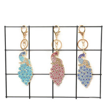 Load image into Gallery viewer, 3pcs Full Special Shaped Diamond Painting DIY Peacock Keychain Bag Pendant
