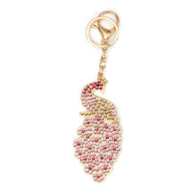 Load image into Gallery viewer, 3pcs Full Special Shaped Diamond Painting DIY Peacock Keychain Bag Pendant
