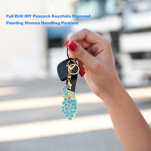 Load image into Gallery viewer, 3pcs Full Special Shaped Diamond Painting DIY Peacock Keychain Bag Pendant
