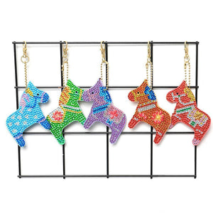 5pcs DIY Full Drill Diamond Paintng Special-shaped Pendant Animal Keychain