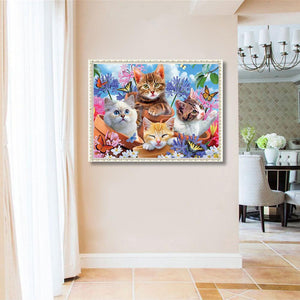 Cat 40x30cm(canvas) full Square drill diamond painting
