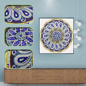 Mandala 30x30cm(canvas) beautiful special shaped drill diamond painting