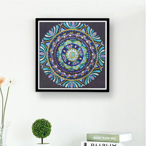Mandala 30x30cm(canvas) beautiful special shaped drill diamond painting