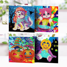 Load image into Gallery viewer, 5D DIY Diamond Painting Greeting Card Special Shape Birthday Halloween Gift
