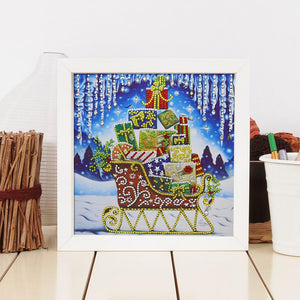 Sleigh 30x30cm(canvas) beautiful special shaped drill diamond painting