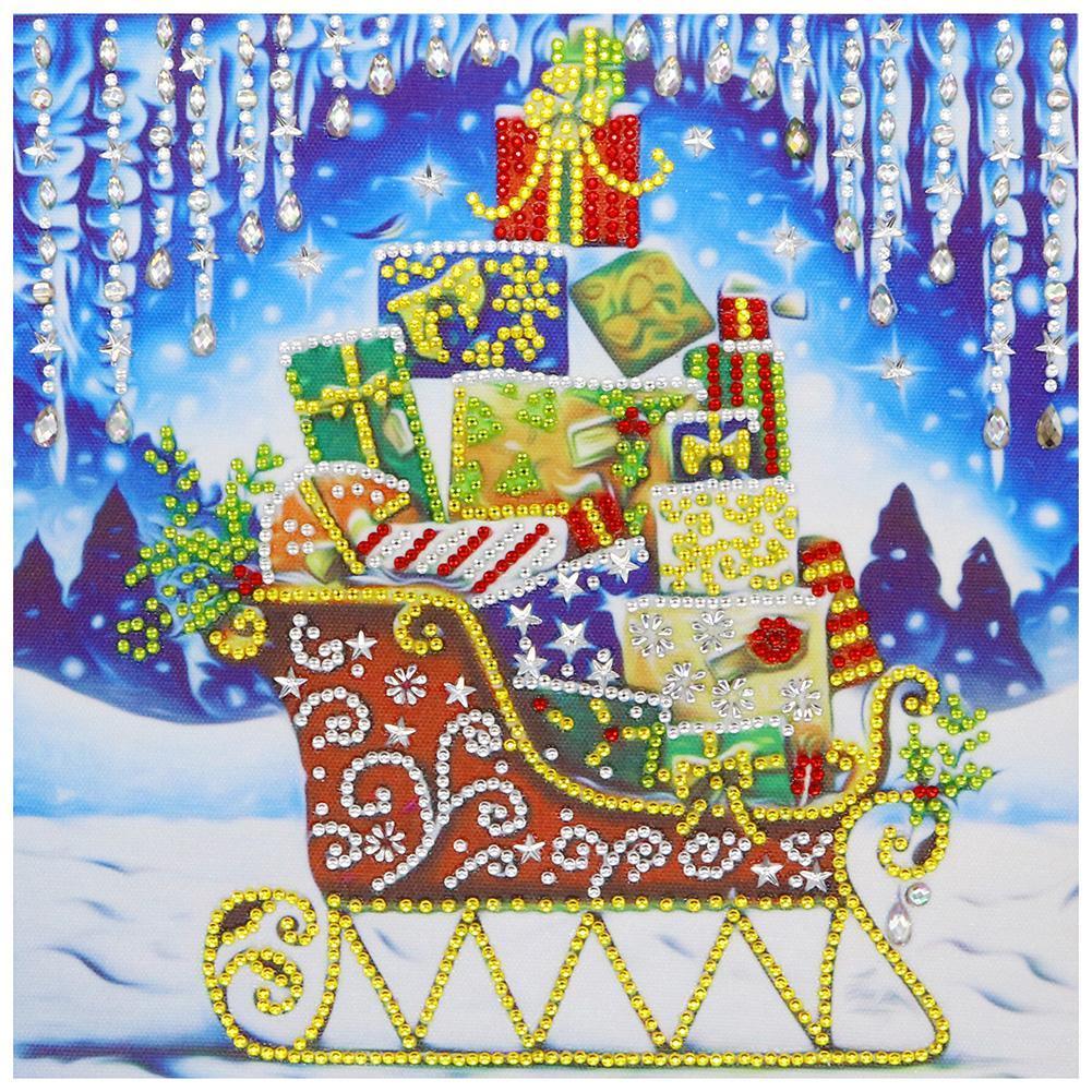 Sleigh 30x30cm(canvas) beautiful special shaped drill diamond painting