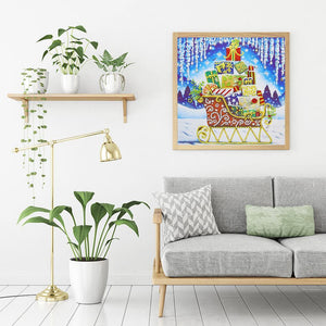 Sleigh 30x30cm(canvas) beautiful special shaped drill diamond painting