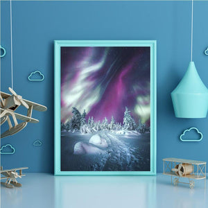 Aurora Scenery 40x30cm(canvas) full square drill diamond painting