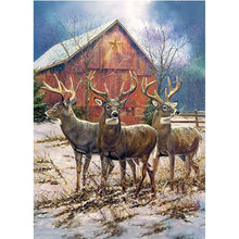 Load image into Gallery viewer, Deer Nature Pattern 40x30cm(canvas) full round drill diamond painting
