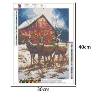 Deer Nature Pattern 40x30cm(canvas) full round drill diamond painting