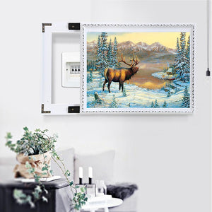 Deer Nature Pattern 40x30cm(canvas) full round drill diamond painting