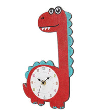 Load image into Gallery viewer, DIY Dinosaur Full Drill Diamond Painting Cross Stitch Clock Kids Room Decor
