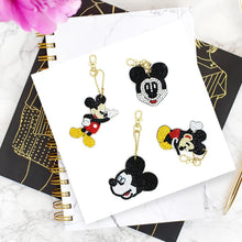 Load image into Gallery viewer, 4pcs DIY Full Drill Round Drill Mouse Shape Diamond Painting Keychain Gift
