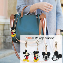 Load image into Gallery viewer, 4pcs DIY Full Drill Round Drill Mouse Shape Diamond Painting Keychain Gift
