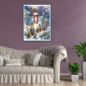 Snowman 30x40cm(canvas) full round drill diamond painting