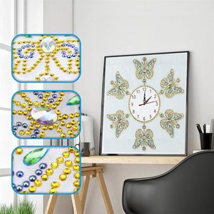 DIY Butterfly Special Shaped Diamond Painting Cross Stitch Clock Home Decor