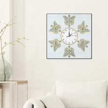 Load image into Gallery viewer, DIY Butterfly Special Shaped Diamond Painting Cross Stitch Clock Home Decor
