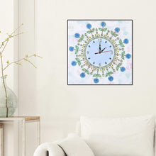 Load image into Gallery viewer, DIY Flower Special Shaped Diamond Painting Cross Stitch Clock Home Decor
