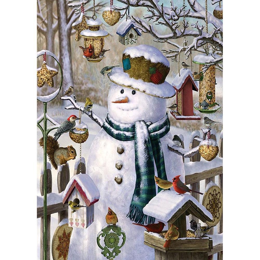 Santa Claus Snowman 40x30cm(canvas) full round drill diamond painting