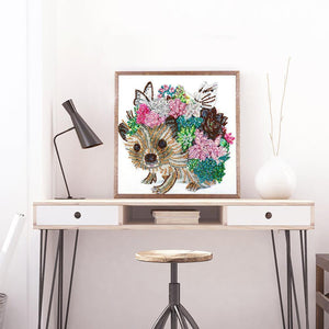 Dog 30x30cm(canvas) beautiful special shaped drill diamond painting