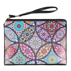 DIY Mandala Special Shaped Diamond Painting Wristlet Wallet Zipper Clutch