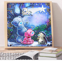 Load image into Gallery viewer, Bear Pattern 30x30cm(canvas) beautiful special shaped drill diamond painting

