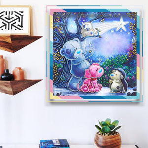 Bear Pattern 30x30cm(canvas) beautiful special shaped drill diamond painting