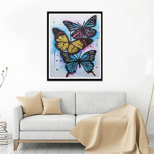 Butterfly 25x30cm(canvas) beautiful special shaped drill diamond painting