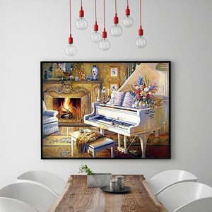 Piano 30x40cm(canvas) full round drill diamond painting
