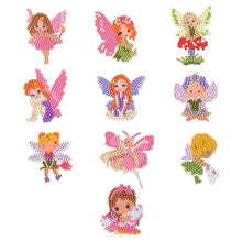 Load image into Gallery viewer, DIY Full Drill Round Cartoon Fairy Diamond Painting Puzzle Children Sticker

