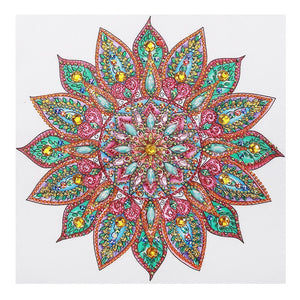 Mandala 30x30cm(canvas) beautiful special shaped drill diamond painting