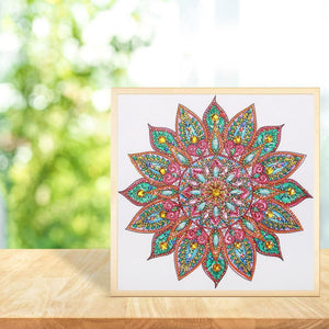 Mandala 30x30cm(canvas) beautiful special shaped drill diamond painting