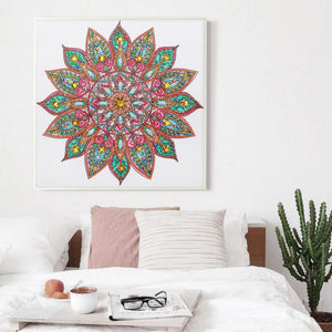 Mandala 30x30cm(canvas) beautiful special shaped drill diamond painting
