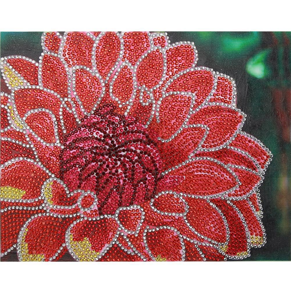 Flower 25x30cm(canvas) beautiful special shaped drill diamond painting