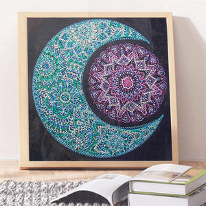 Moon 30x30cm(canvas) beautiful special shaped drill diamond painting