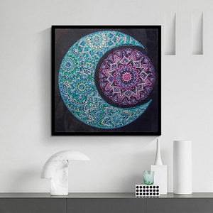 Moon 30x30cm(canvas) beautiful special shaped drill diamond painting